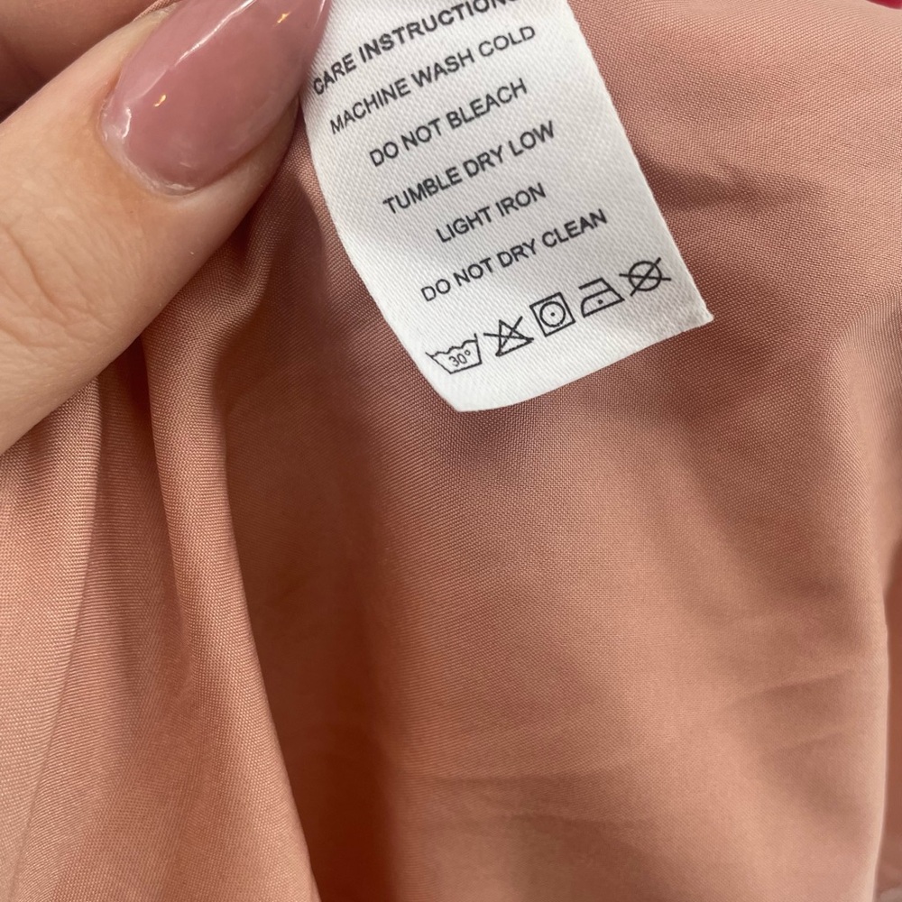 2FOR$30 Adorable Peach Nude Faux Wrap 3/4 Sleeve Midi Dress - Picture 13 of 13